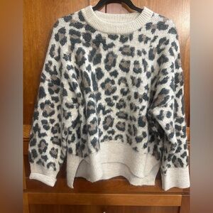 Sincerely Jules Cream and Black Leopard Sweater